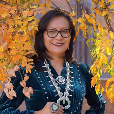 Phefelia Nez profile photo among yellow leaves