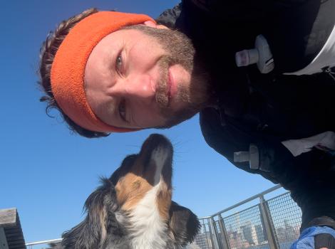 Ricky Bowry with a dog