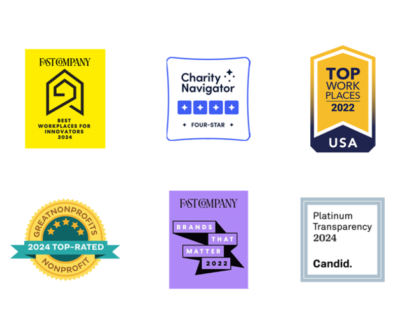 Award logos including Fast Company 100 Best Workplaces For Innovators 2024 